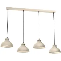 Luminex Lampada a sospensione Sven, a 4 luci, beige, acciaio