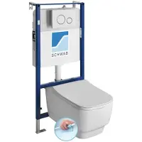 Sapho WC sospeso BELLO senza bordo, con cassetta di raccolta, bianco