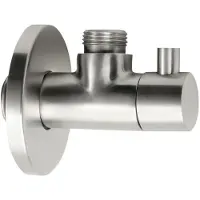 Sapho Minimal - Valvola ad angolo con rosetta, 1/2" x 3/8" per acqua fredda, acciaio inox MI058S