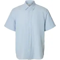 Selected Camicia In Misto Lino Uomini Blu XXL