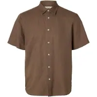 Selected Camicia In Misto Lino Uomini Marrone S