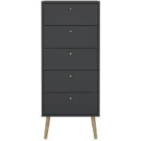Giga - Comò 5 cassetti con gambe in legno H120,1 cm - TARP
