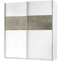 Dmora Guardaroba 2 Ante Ainu 60x200h cm Bianco, Appendiabiti 2 Ante