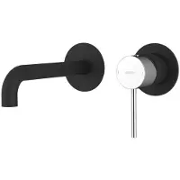 Sapho Miscelatore per lavabo a 2 fori ULTRASAN, bocca 20 cm, nero opaco/cromo