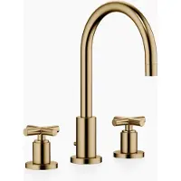 Dornbracht TARA Mélangeur de lavabo à trois trous avec garniture d'écoulement, bec pivotant à 360°, saillie 165mm, 20713892-39, 20713892-39