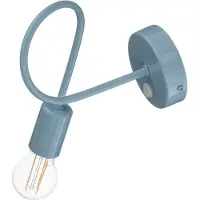 Helam Applique Oxford, blu, metallo, a 1 luce, E27, interruttore