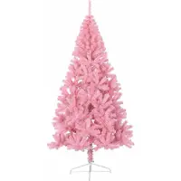 vidaXL Albero di Natale artificiale preilluminato Rosa 210 cm PVC