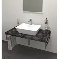 Sapho AVICE piano lavabo 60x50 cm, spessore 5 cm, pietra grezza