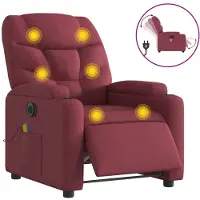 Sonstiges Poltrona Massaggiante Reclinabile Elettrica Rosso Vino Tessuto