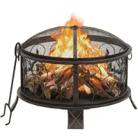 vidaXL Caminetto rustico con attizzatoio 67,5 cm XXL in acciaio