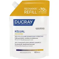 Ducray Kelual Squanorm , Shampoo trattante per capelli, Antiforfora, Per cuoio capelluto con forfora secca, Ricarica, 400 ml
