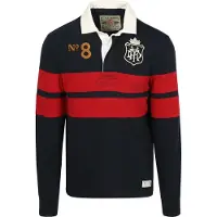 Superdry per uomo. M1110483A Polo da rugby blu navy a doppio strato (M), Casual, Cotone, Manica lunga