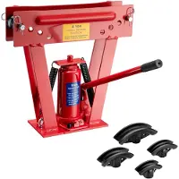 Wiltec Curvatubi idraulica 8 t, curvatubi con 3 pezzi pressati Ø 21,3-33,7 mm, curvatubi incl. matrici