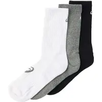 Asics unisex. 3033C298 Pack 3 Calzini Crew bianco, nero, grigio (L), Homewear, Sportivo, Multicolore, Cotone