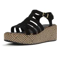 FitFlop per donna. A5O-001 Sandali da pescatore in pelle nera (37), Nero, 5 a 8cm, Camoscio, Fibbia, Casual