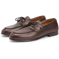 Tommy Hilfiger per uomo. FM0FM05748 Scarpe da barca in pelle marrone Emilio (43), Basso, Stringhe, Casual