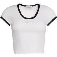 Calvin Klein Ss Monologo Scoop Neck Top Bright White Taglia: L | Maglie Sportivi Outlet | Donna | Bianco