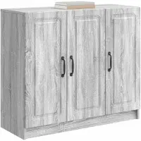 vidaXL Credenza laterale, Sonoma grigio, 89 x 34,5 x 77 cm, realizzata in legno composito