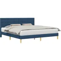 vidaXL Struttura letto con testiera blu 180 x 200 cm in tessuto