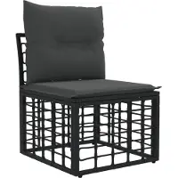 vidaXL Set divano da esterno con cuscini, 4 pezzi, nero, poliestere