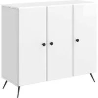 vidaXL Credenza in laminato bianco lucido 89 x 34,5 x 80 cm