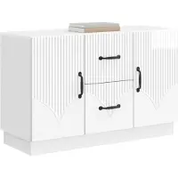 vidaXL Credenza in laminato bianco lucido 89 x 34,5 x 57 cm