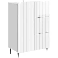 Syfax Credenza Bianco Lucido 66 x 34,5 x 91,5 cm Legno ingegnerizzato