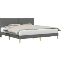 vidaXL Struttura letto con testiera grigio scuro 180 x 200 cm in tessuto
