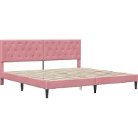 vidaXL Letto con materasso e testiera rosa 180 x 200 cm in velluto