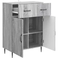 vidaXL Credenza Sonoma-grigio, 66 x 34,5 x 89,5 cm, realizzata in legno composito