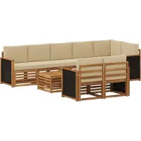 vidaXL Set divani in legno massello di acacia