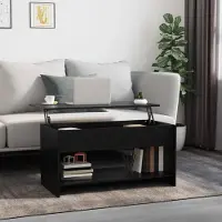 Prolenta Maison Exclusive - Tavolino nero 102x50x52,5 cm in materiale derivato dal legno