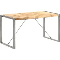 Syfax Tavolo da Pranzo 140x70x75 cm in Legno Massello di Mango Grezzo