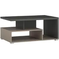 Meublorama Tavolino basso NESS – Piano 100 x 60 cm – Finitura Congo e antracite – Design moderno