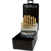 Terrax Set Di Punte Da Trapano Din 338 Type N Hss-tin Ground 25 Pezzi