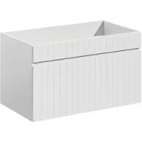 Meublorama Mobile sottolavabo ICON 80 cm – 1 cassetto – Finitura bianco alpino – Design moderno sospeso