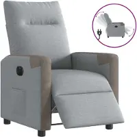 Syfax Poltrona Elettrica Reclinabile Grigio Chiaro in Tessuto