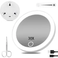 OEM Specchio da trucco compatto da 10 cm con luce e ventose