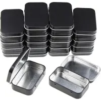 OEM Scatole rettangolari in metallo - 20 pezzi - nero - 9,5 x 6,2 x 2,0 cm