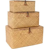 OEM Scatola portaoggetti rettangolare in rattan intrecciato