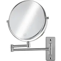 OEM Specchio da parete cosmetico, 20 cm, ingrandimento 10x, orientabile, cromato