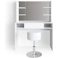 OEM Toeletta bianca da 100 cm con specchio e sgabello
