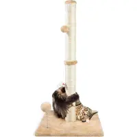 Markenlos tiragraffi 3 in 1 per gatti con peluche - Tiragraffi in sisal di per gatti di tutte le età - Base stabile rinforzata - Taupe 40 x 70 cm