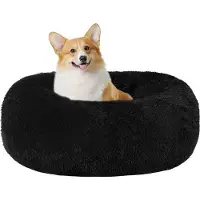 OEM Cuccia ortopedica per cani, rotonda, 70 cm, nera, lavabile