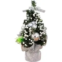 OEM Mini albero di Natale da 20 cm con palline colorate e decorazioni floreali argentate