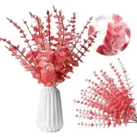 OEM Rami di eucalipto artificiali, 30 pezzi, 38 cm, rossi, in plastica