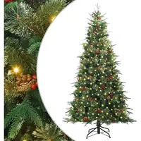 Syfax Albero di Natale Artificiale con Rami Pieghevoli Verde 210 cm
