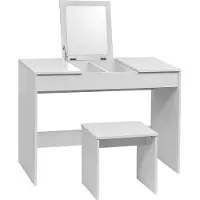 OEM Elegante tavolino da trucco bianco 100x45x76 cm con specchio