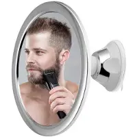 OEM Specchio da bagno orientabile con trattamento antiappannamento, rotazione a 360°, argento, specchio cosmetico rotondo