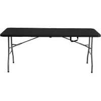 Markenlos Tavolo pieghevole 180x74x74 cm nero per giardino e terrazza